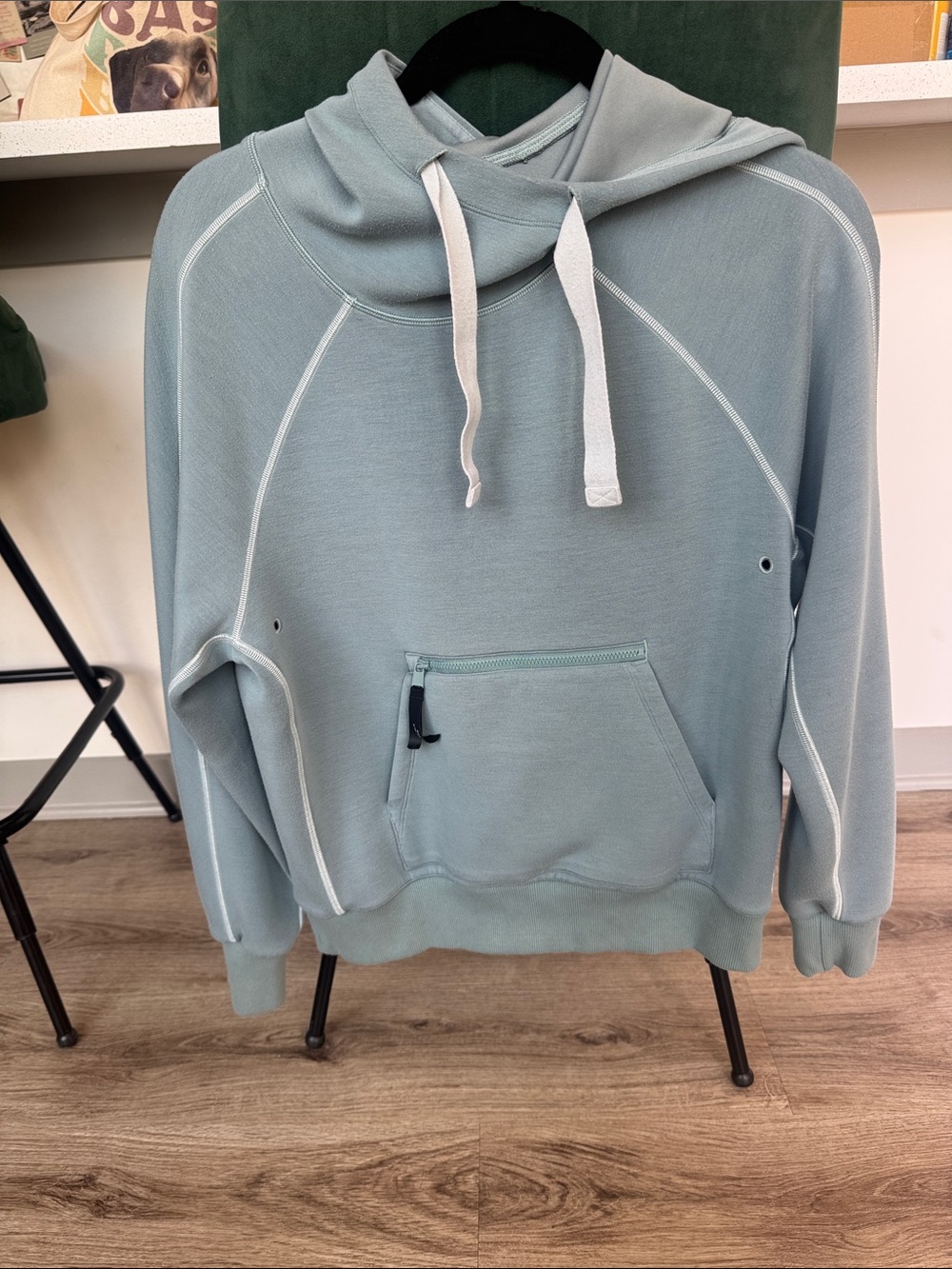 Athleta Women's Crewneck Hoodie in Dusty Seafoam